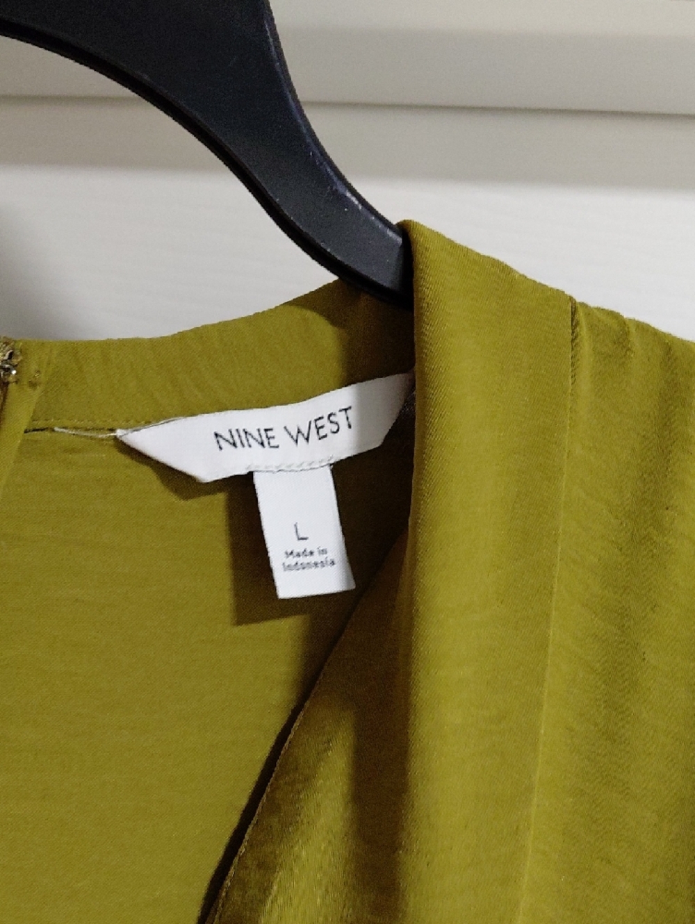 Nine West Olive Green V-Neck Jumpsuit - Picture 3 of 5